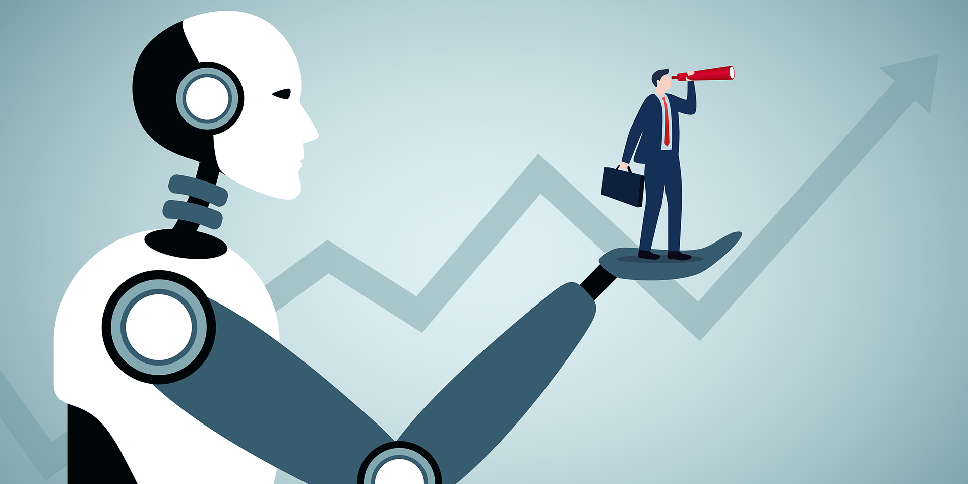 AI-powered CRM dashboard displaying revenue trend predictions based on customer data.